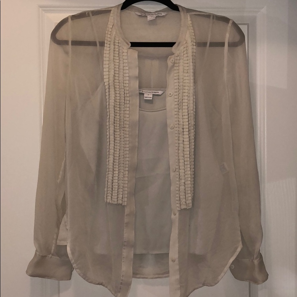 Diane Von Furstenberg silk blouse with cami